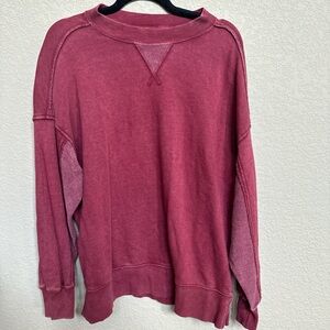 Aerie Oversized Sweatshirt – Washed Burgundy - New Never Worn - XS